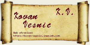 Kovan Vesnić vizit kartica